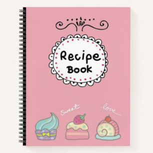 Cute cupcake recipe notebook