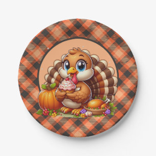 Cute cupcake turkey dessert paper plate