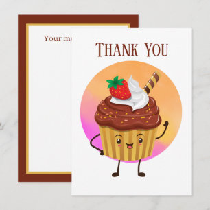 Cute cupcake vendors or baker Thank you Card