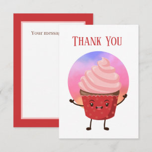Cute cupcake vendors or baker Thank you Card