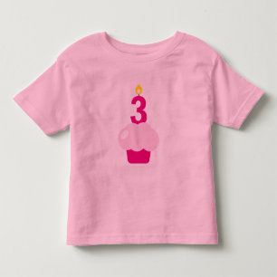 Cute Cupcake with Birthday Candle Toddler T-Shirt