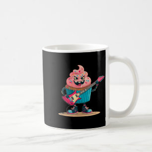 Cute Cupcake with E-Guitar for a Rocking Look Coffee Mug