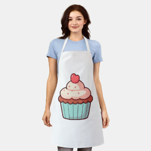 Cute Cupcake with Heart Topper Apron