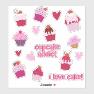 Cute Cupcakes and Strawberry Shortcakes Stickers