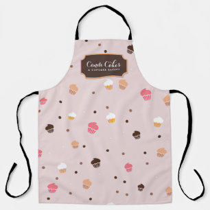 Cute Cupcakes Bakery Pattern Pink Apron