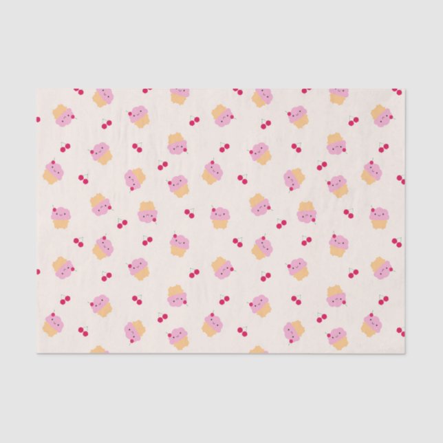 Cute Cupcakes & Cherries Tissue Paper (Front)