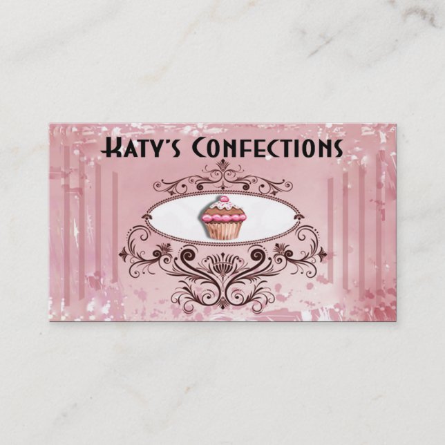 Cute Cupcakes: Confections Fancy Desserts Pastries Business Card (Front)