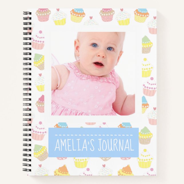 Cute Cupcakes Custom Baby Photo Journal (Front)