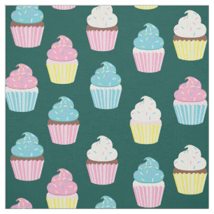 Cute Cupcakes Kids Bakery Treats Fabric