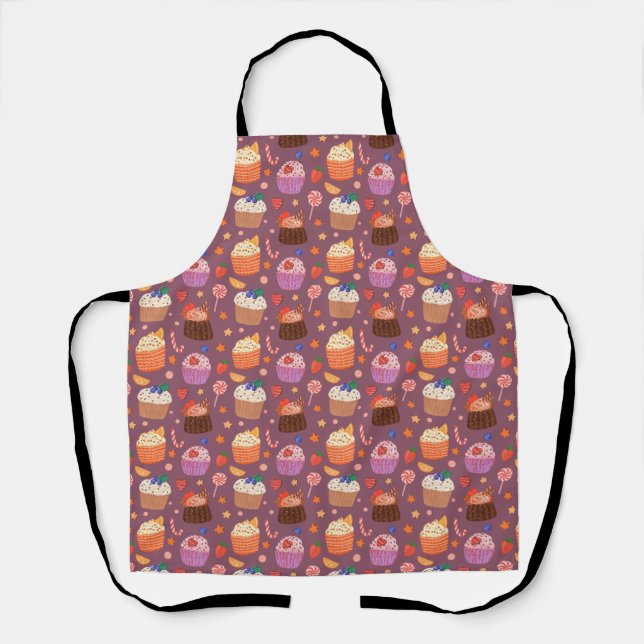 Cute cupcakes pattern  apron (Front)