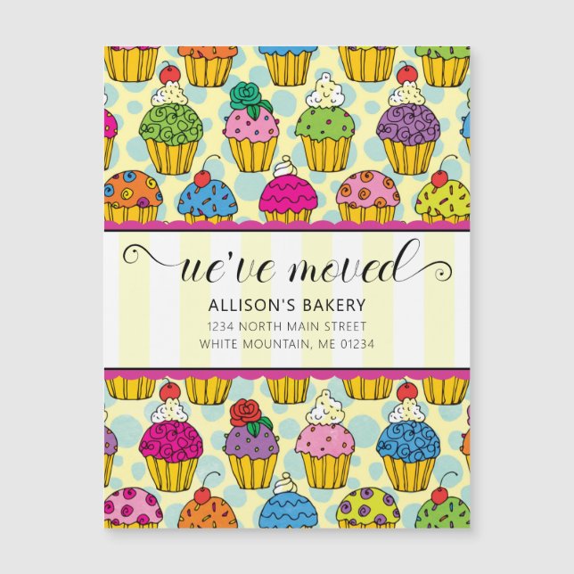 Cute Cupcakes Pattern Bakery Moving (Front)