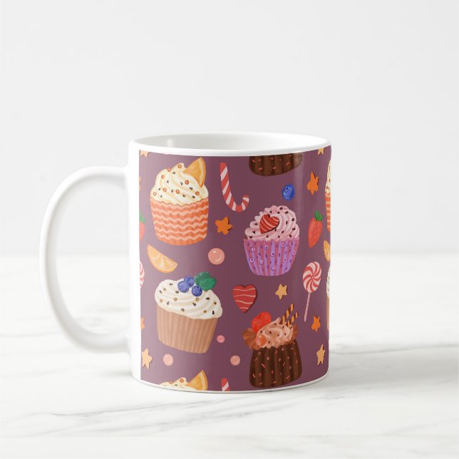 Cute cupcakes pattern coffee mug (Left)