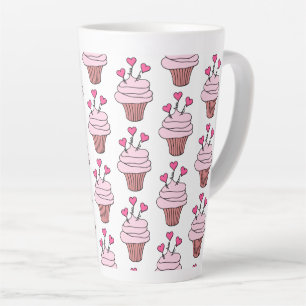 Cute Cupcakes  Pink And White Latte Mug