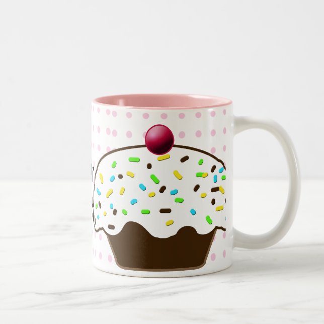 Cute Cupcakes Two-Tone Coffee Mug (Right)