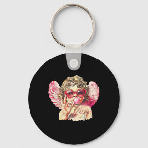 Cute Cupid 67 Trend Bubblegum Pink Valentine Art Key Ring