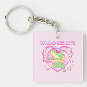 Cute Cupid Frog - Spread the Love Key Ring
