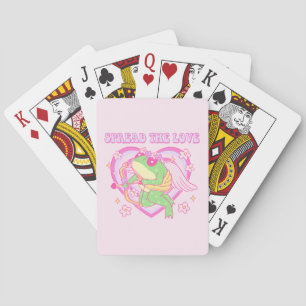 Cute Cupid Frog - Spread the Love Playing Cards