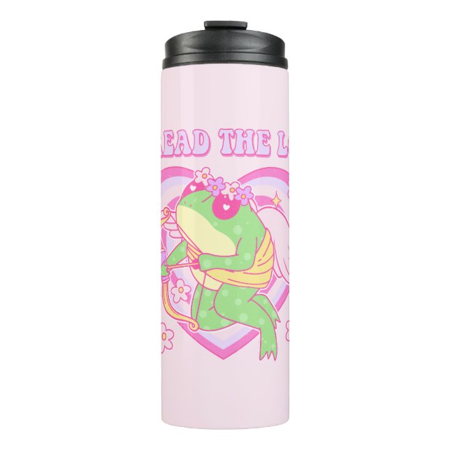 Cute Cupid Frog - Spread the Love Thermal Tumbler (Front)