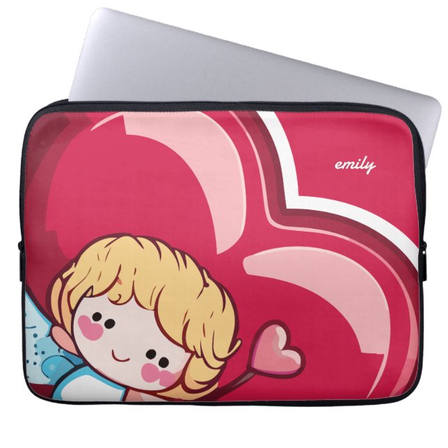 Cute Cupid Laptop Sleeve (Front)