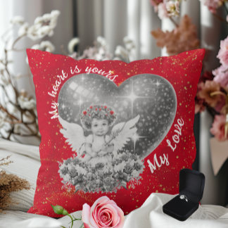 Cute Cupid My Heart is Yours My Love Cushion