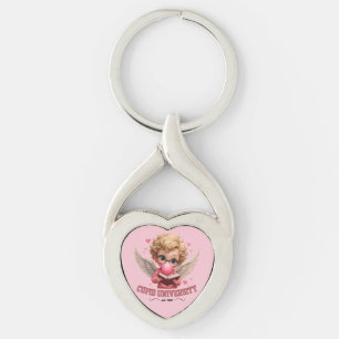 Cute Cupid University Bubblegum Angel Aesthetic Key Ring
