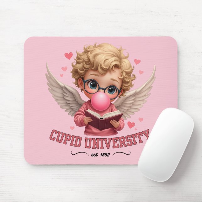 Cute Cupid University Bubblegum Angel Aesthetic Mouse Pad (With Mouse)