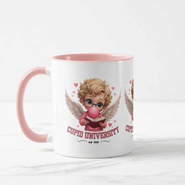Cute Cupid University Bubblegum Angel Aesthetic Mug (Left)
