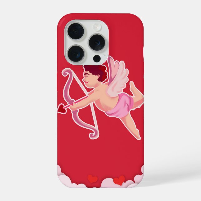 Cute Cupid Valentine Angel Illustration iPhone Case (Back)