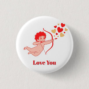 Cute Cupid With Bow And Arrow 3 Cm Round Badge