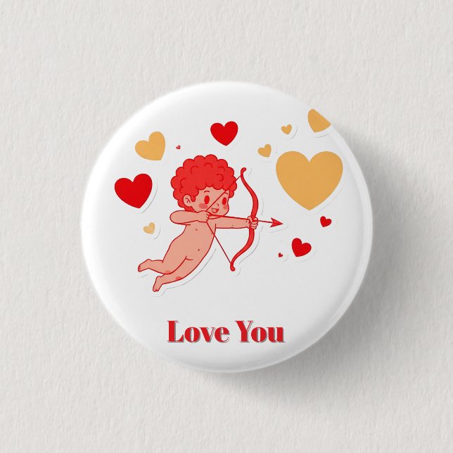Cute Cupid With Bow And Arrow 3 Cm Round Badge (Front)