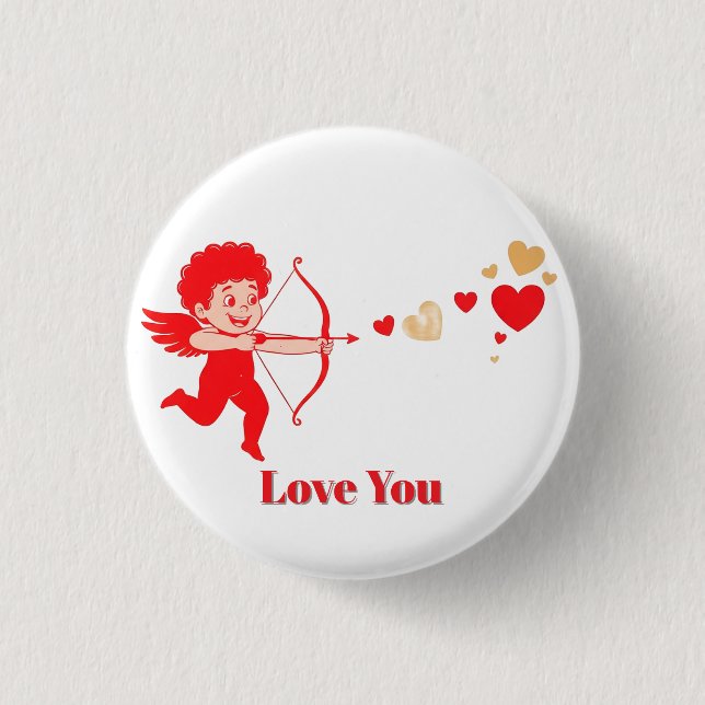 Cute Cupid With Bow And Arrow 3 Cm Round Badge (Front)