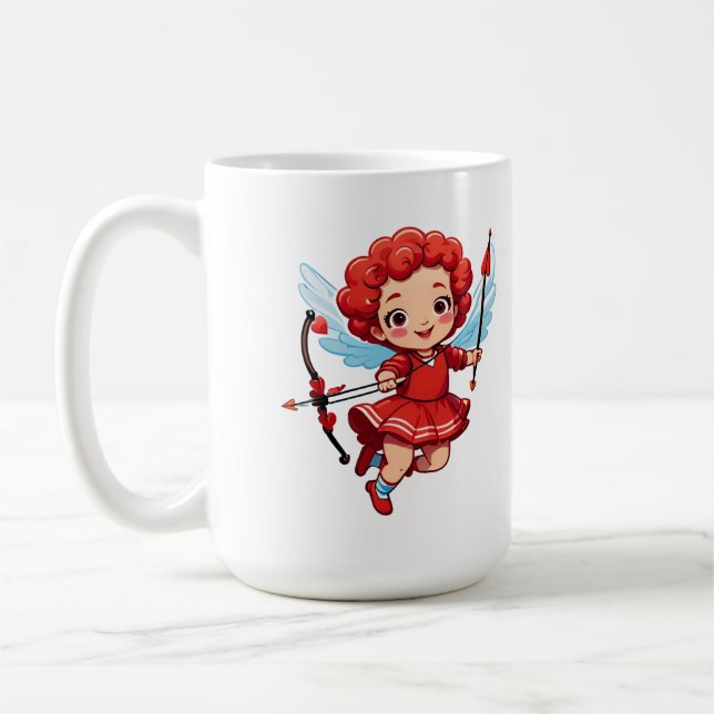 Cute Cupid With Bow And Arrow Coffee Mug (Left)
