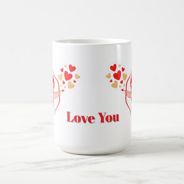 Cute Cupid With Bow And Arrow Coffee Mug (Center)