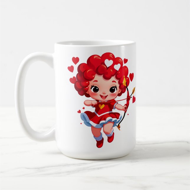 Cute Cupid With Bow And Arrow Coffee Mug (Left)