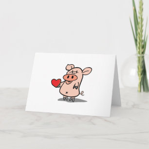 Cute "Cupig" Cupid Valentines Design Holiday Card