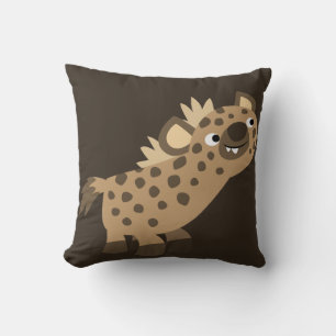 Cute Curious Cartoon Hyena Pillow