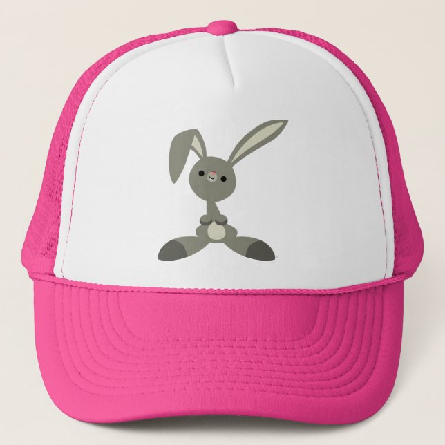 Cute Curious Cartoon Rabbit Hat (Front)