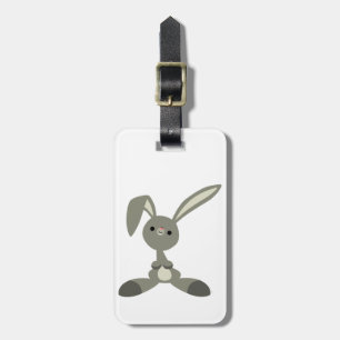 Cute Curious Cartoon Rabbit Luggage Tag