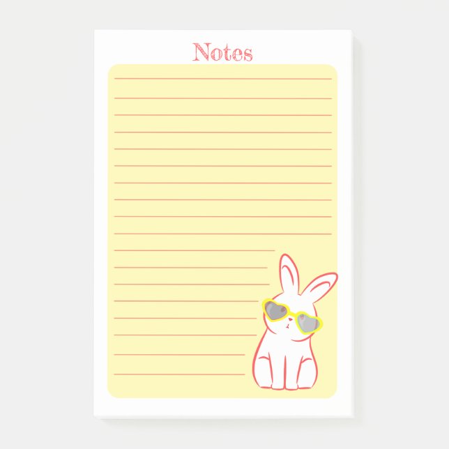 Cute Curious Rabbit Post-it Notes (Front)