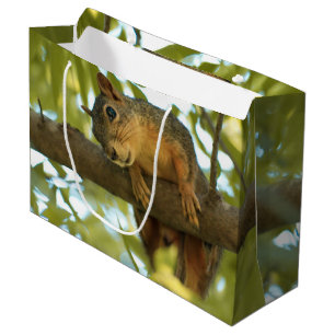 Cute & Curious Squirrel Nature Photography Large Gift Bag