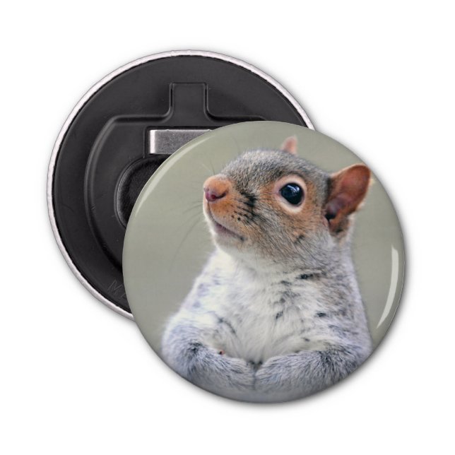 Cute Curious Squirrel Profile Photo Bottle Opener (Front)