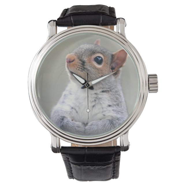 Cute Curious Squirrel Profile Photo Watch (Front)