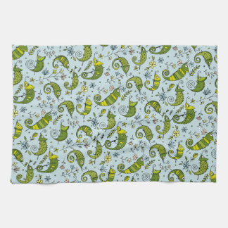 Cute Curly Chameleon Reptile Lovely Lizard Tea Towel