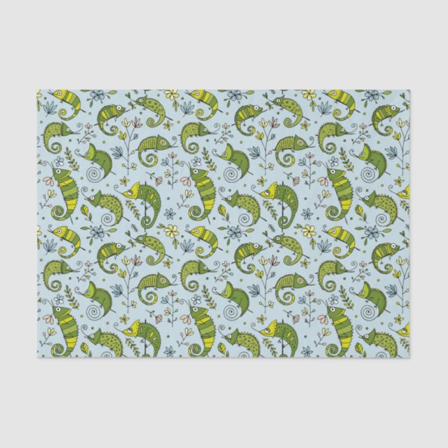 Cute Curly Chameleon Reptile Lovely Lizard Tissue Paper (Front)