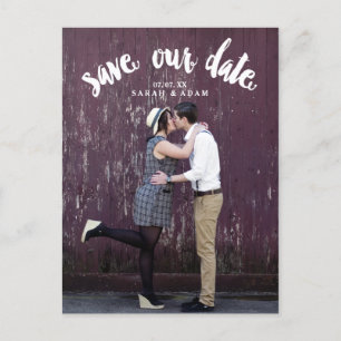 Cute Curved Text   Photo Save the Date Postcard