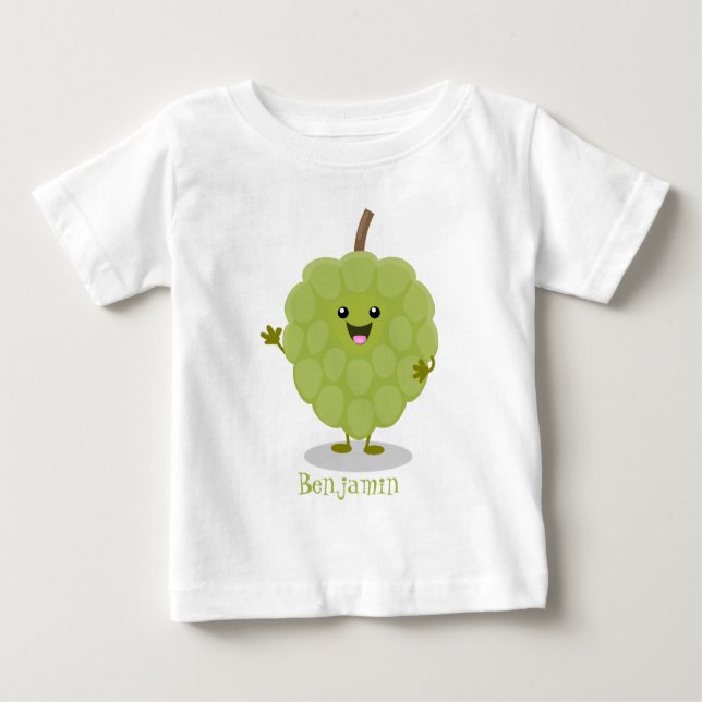 Cute custard apple cherimoya cartoon baby T-Shirt (Front)