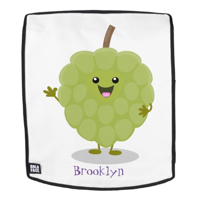 Cute custard apple cherimoya cartoon backpack (Removable Face)