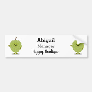 Cute custard apple cherimoya cartoon bumper sticker