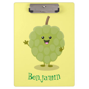 Cute custard apple cherimoya cartoon  clipboard