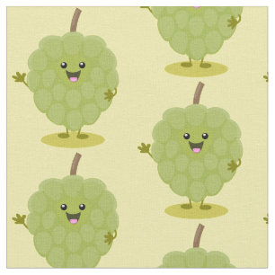 Cute custard apple cherimoya cartoon fabric